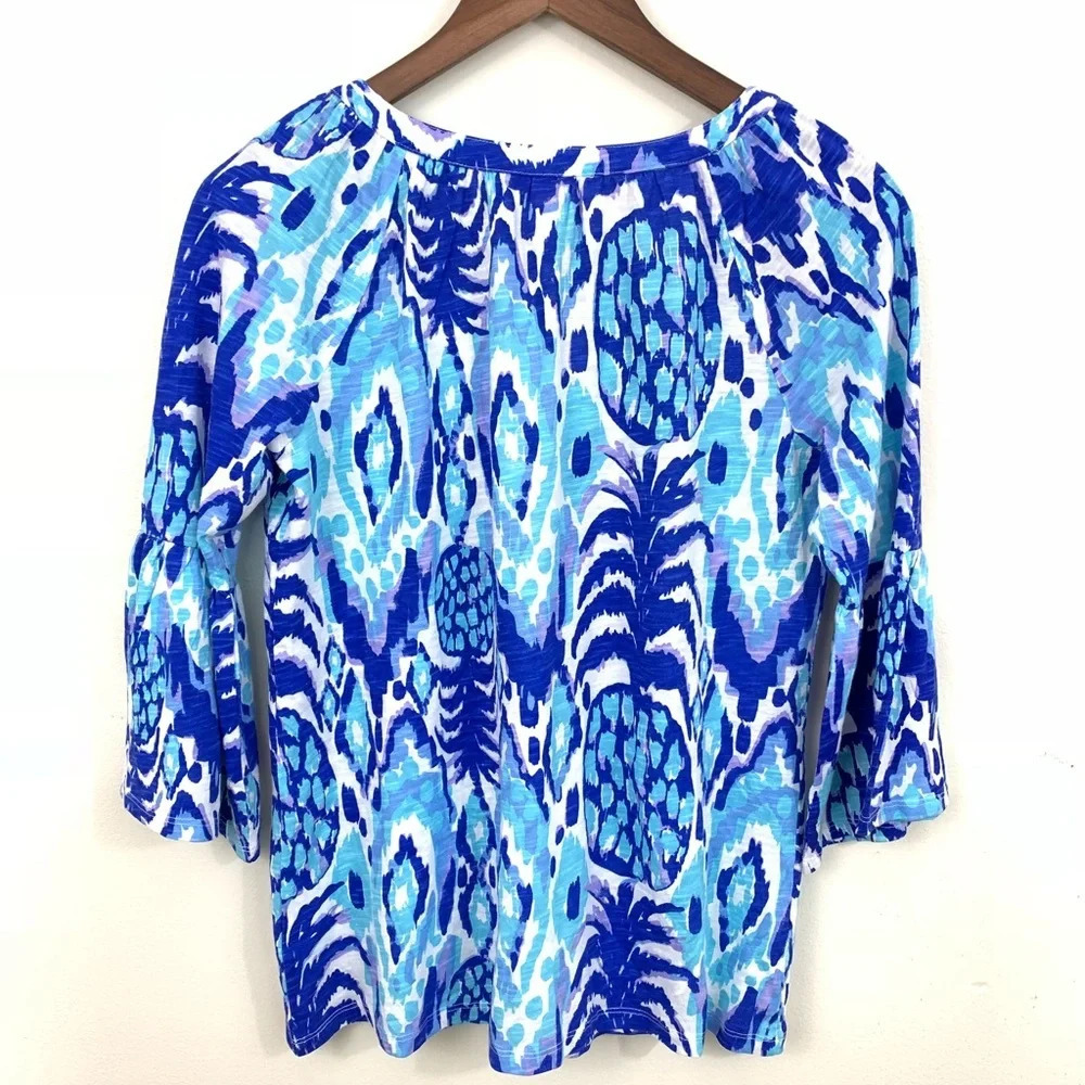 Lilly Pulitzer Top w/ Bell Sleeve & Tassels - Picture 2 of 7